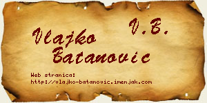 Vlajko Batanović vizit kartica